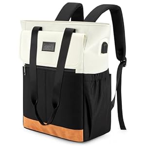 Orvilly Rucksack für Damen, 2 in 1 Tasche, Uni Schule Reisen Freizeit Büchertasche Arbeit, geringes Gewicht für Mädchen Studenten, passend für 35, 6 cm (13.3/14 Zoll) Laptop, Netbook Totepack
