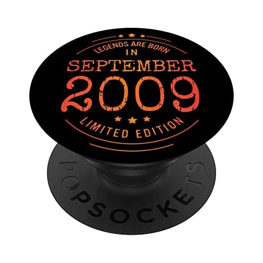 Cumpleaños Septiembre 2009 Edición Limitada Regalo Vintage PopSockets PopGrip Intercambiable