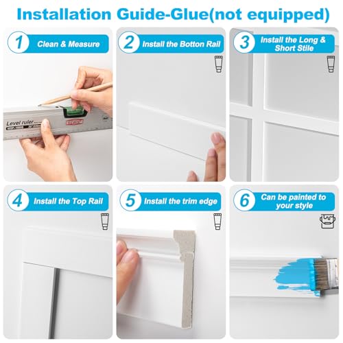 Art3d Precut Board and Batten Wainscoting Panel Kit Covers 10Ft. - Paintable Molding Trim Slat with Edge Strip, Ready to Assemble Accent Wall Decor for Living Room Dining Room Hallway, White by Art3d - Image 7