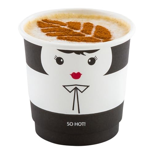 Image of Restaurantware 4 Ounce Disposable Cups, Pack of 500 Double Wall Hot Cups - Lids Sold Separately, Rippled Wall and White Paper Insulation, Madame Design, Ideal for Serving Tea, Coffee, and More