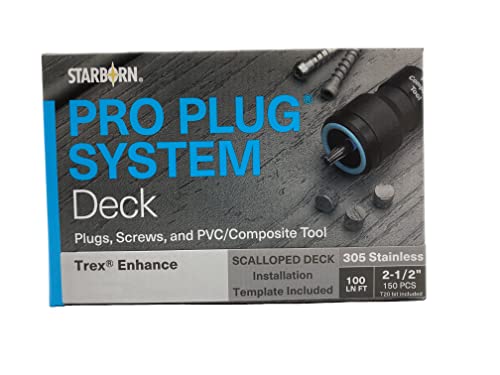 Starborn Pro Plug System Rocky Harbor PVC Composite Deck Boards, Covers 40 Sq Ft Complete Kit with Plugs, Screws, and Tool