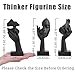 oliruim 3 Pcs Thinker Small Statue Set - Black Art Abstract Home Accent Figurines for Decor Bedroom, Shelves, Living Room Coffee Table, Office Desktop (3 Pcs Black, 6