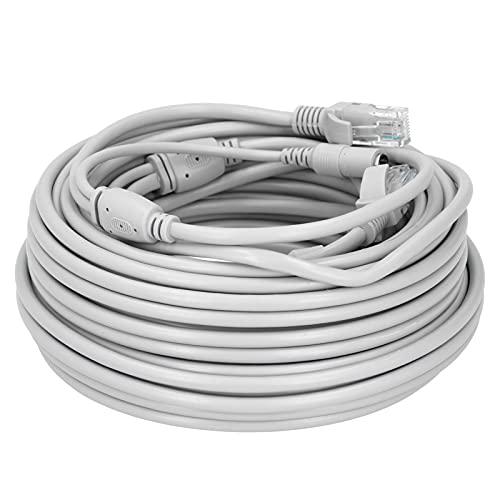 Yctze Cable de Ethernet Portátil Fuente de Alimentación de 2 Pulgadas con Conectores RJ45 y CC para Cámaras IP NVR CCTV Systems 20m / 65.6ft (10 m/32,8 pies)