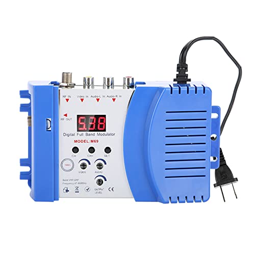 Pilipane RF Modulator Converter, Channel Digital Display, Adjust Output, Easy Installation, Ideal for VHF/UHF AV Semaphore Conversion(U S regulations)