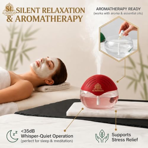 Image of 3-in-1 Aroma Diffuser, Humidifier & Air Purifier | 1500ml Essential Oil Diffuser for Aromatherapy | Cool Mist Humidifier for Home, Bedroom, Office, Spa | Covers 500 Sq.Ft | Red