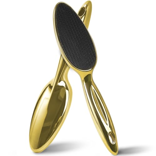 HovuuTuig Râpe à pieds en nano-verre, rapeuse pieds rape pieds pédicure douce et très efficace, ponceuse pied, lime pieds pédicure professionnel idéale pour un spa à domicile (or)