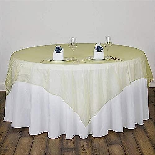 Weddings Venue Shop Organza Table Square Overlay - 90" X 90" | Yellow | Pack Of 1 (Lay90_Org_Yel) #TOP24