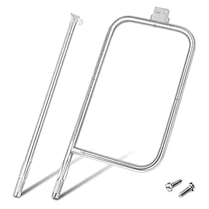 Criditpid 65032 Grill Burner for Weber Q3200, Q300, Q320, Q3000 Gas Grills, 304 Stainless Steel Burner Tube Replacement Kit for Weber Q Series, Q3200 Grill Parts, 60036, 80385, 57060001, 586002