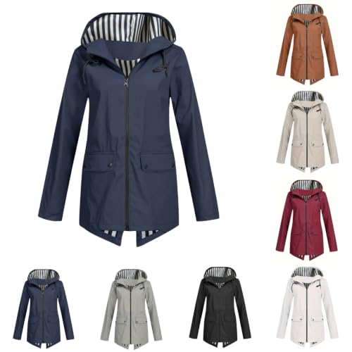 Veste de pluie femme imperméable et légère avec capuche pour randonnée et quotidien