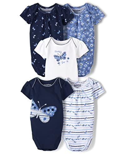 Image of The Children's Place baby-girls Long Sleeve 100% Cotton Onesie Bodysuits