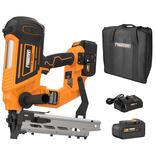Freeman 20V Cordless 9-Gauge Fencing Stapler/Staple Gun Kit, Includes Battery, Charger, T-Handle & Case | Tool-Free Depth Adjust, Reload Indicator, Wire Alignment Notch | PE20VFS9
