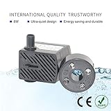 Geeignete Umgebung - Pumpenwasserpumpe für Aquarium, Brunnen, Fischteich usw. Ideal für den Einsatz zu Hause oder in Camping-Umgebungen! Flussrate: 180 l / h; Spannung: 110V/220 V/240V; Frequenz: 50/60Hz; Leistung: 2.5W; Durchflussbereich: 0.55m; Abmessungen: 36 mm x 36 mm x 28mm; Kabellänge: 1.5 m