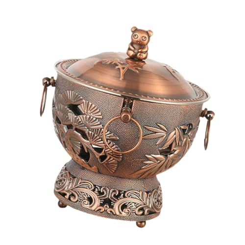Gralara Olla Shabu Mini de Acero Inoxidable 18cm para Cocinar en Reuniones Y Actividades, Rojo