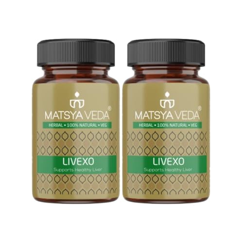 Image of Matsyaveda Herbals Livexo Liver Support Capsules|Made with Kutki and Harad|Helps Maintain Healthy Appetite and Digestion, Ayurvedic| Pack of 2 X 60 Capsules