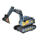 TEWARA Pelle télécommandée à rotation à 360 ° gris bleu avec perceuse à l'échelle 1/24 RC jouet voiture véhicule d'ingénierie 2 canaux avec lumières anniversaire cadeau de fête des enfants pour garçon