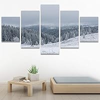 SIGNWIN 5 Panel Canvas Wall Art Modern Art Forest Multicolor Photography Relax/Calm Romantics Scenic for Home Decorations Ready to Hang - 60