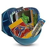 Uovo di Pasqua Giocattolo Supereroi Bambini 40cm con 5 Sorprese Garantite – Pasqualone Blu Senza Cioccolato con Zaino Asilo , Diario Super, Action Figure Hulk 30cm – Regalo Pasqua 2026 3-6 Anni