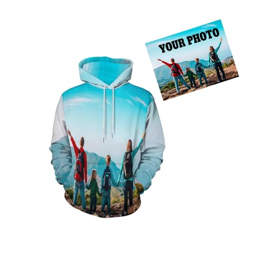 LEDSHOP Custom Hoodie Pullover Customizable Unisex 3D Digital Printed Sweatshirts Design Your Own Hooded/Novelty Gifts/Multi-faceted Design