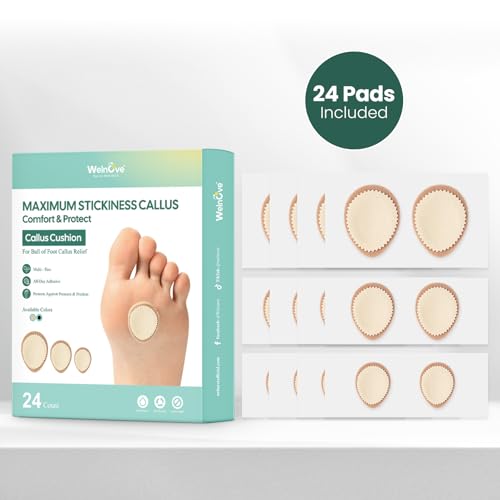 Image of Welnove Extra Thick Corn & Callus Cushion Pads, Effectively Relieves Pain and Protects Against Friction, All-Day Comfort, Maximum Strength (24 Count)
