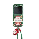SKPY Compatible with Samsung Galaxy Z Flip 5 Christmas Style Case 360° Antifall Shockproof Case with Unique Christmas Bracelet for Boys Girls Womens Mens