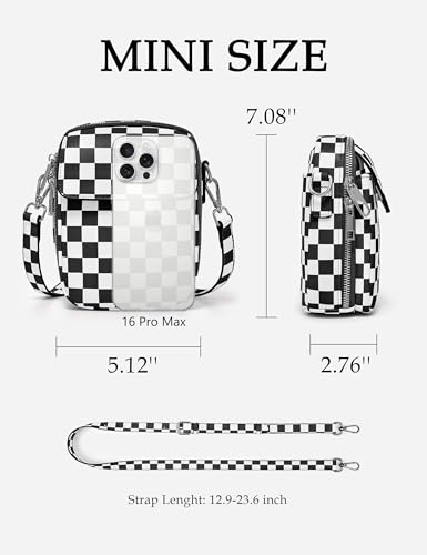 Image of Yarnic Small Crossbody Bag, Vegan Leather Cell Phone Purse for Women, Vintage Wallet Bag with Card Slots