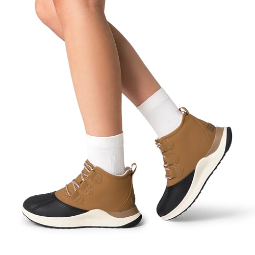 DREAM PAIRS Ankle Winter Boots for Women Waterproof Lace Up Anti-Slip Warm Snow Booties Fashion Sneaker Boots,Size 9.5,Tan,SDSB2416W