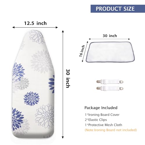 Image of SheeChung 12.5 inchx32 inch Small Ironing Board Cover and Pad,Fits Mini Table Top Ironing Board,Extra Thick Padding,Elastic Cord&Fasteners,Heat Resistance(Ironing Board Not Included)