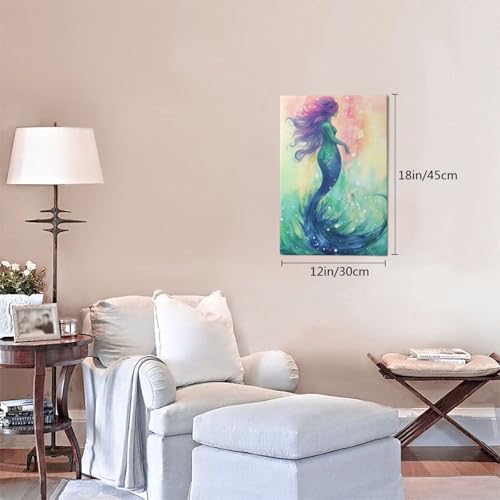Impression sur toile HD sirène œuvre d'art murale de qualité