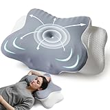 AmzHandler Seitenschläferkissen aus Memory Foam, Ergonomisches Nackenstützkissen Kopfkissen, Orthopädisches Nackenstützkissen für Nacken-und Schulterschmerzen, L 62 x W 38 x H 14,4/9 cm