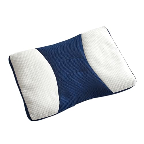 昭和西川 枕 まくら 日本快眠環境科学ラボ監修 3か所高さ調節 パイプまくら 高さ調整可能 通気性の良いパイプで頭と首をしっかりと支える 約53×43×5cm ホワイト × ネイビー