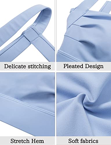 Women's High Impact Strappy Sports Bra Open Back Square Neck Workout Bra With Compression Support Longline Cutout Padded Yoga Crop Tops #TOP5