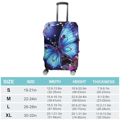 Carry on Luggage Cover Beauty Butterfly Suitcase Covers for Luggages Tsa Approved Travel Luggage Sleeve Protector Elastic Suitcase Protector Anti-Scratch Washable Fits 19-30 Inch Case -S2
