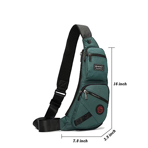 Image of NICGID Sling Bag Chest Shoulder Backpack Crossbody Bags for Men Women, Dark Green-1, Traditional Backpacks