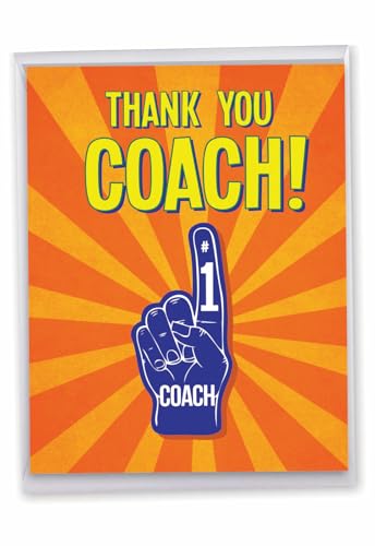 NobleWorks - 1 Jumbo Sports Teacher Graduation Greeting Card from US w/Envelope (8.5 x 11 Inch) - Student Group Gratitude for School Coaches, Mentor - Thank You Coach from All J5786TYG-US NobleWorks - 1 Jumbo Sports Teacher Graduation Greeting Card from US w/Envelope (8.5 x 11 Inch) - Student Group Gratitude for School Coaches, Mentor - Thank You Coach from All J5786TYG-US