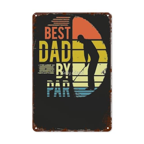 Aesthetic Wall Decor Best Dad By Par Golf Garage Bar Wall Art Billiard House Vintage Signs Poster Retro Metal Plaque For Yard,Farmhouse,Garage,Cafe,Restaurant & More 8X12inch