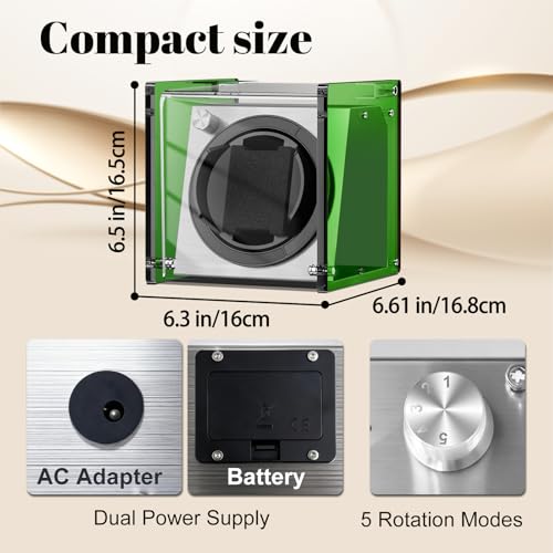 Image of Watch Winder Smith Acrylic Single Automatic Watch Winder - 12 O'Clock Upright Display, Ultra Quiet Performance for Large & Small Watches