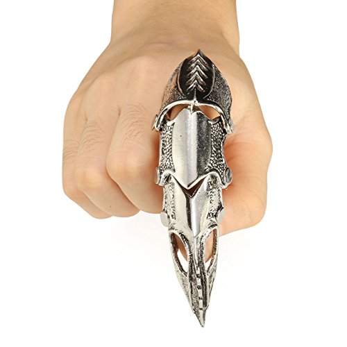 Piercingj Men's Knuckle Joint Full Finger Double Ring Punk Rock Gothic Hinged Activity Rings Halloween Cosplay Costume Accessories Jewelry #TOP4