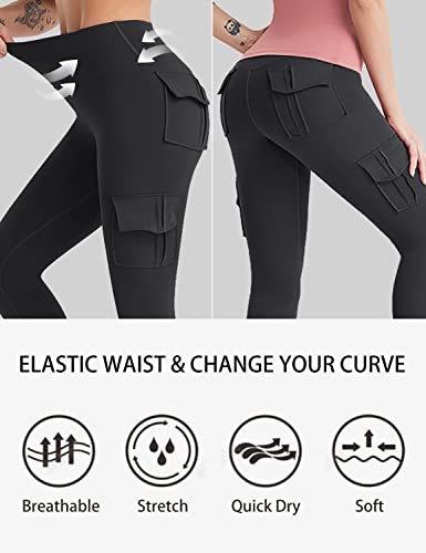 Comfy One Seamless Leggings With 4 Pockets For Women High Waisted Cargo Elastic Pants For Running Yoga Workout Sku22Pinks #TOP2