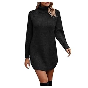 Women'S Fall Dresses Winter Autumn Solid Color Round Neck Long Sleeve Loose Sweater Dress Clothes, S-Xl 11 41dfm2e1d5l. sl500 . ss300