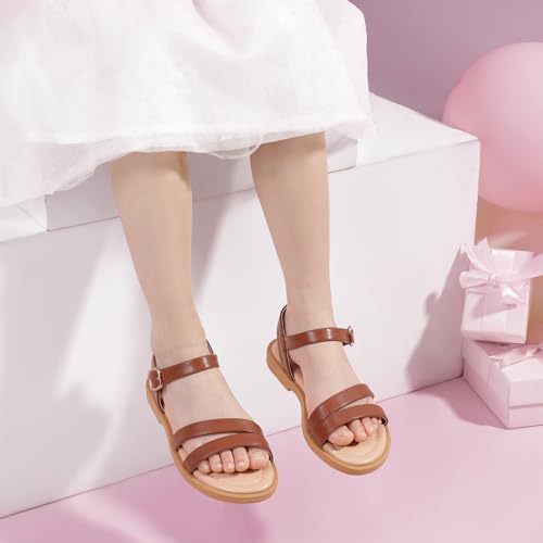 Image of PANDNAINJIA Girls Sandals Open Toe Toddler Kids Dress Summer Shoes