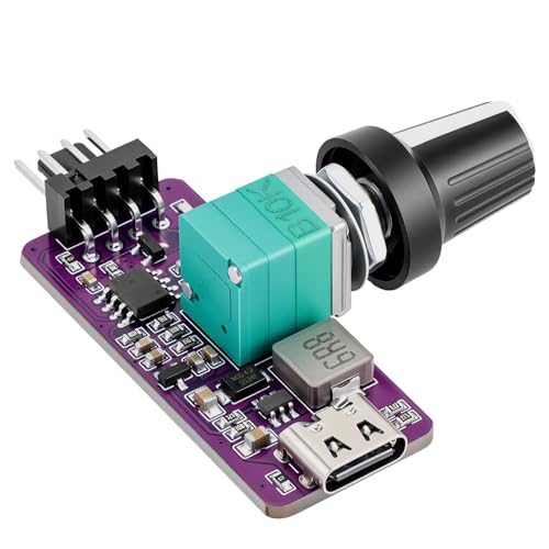 OwlTree DIY Type C 5V to 12V 4 Pin PWM Fan Speed Adapter Controller Supported PC Cooling Fan Max 12V 8W Output