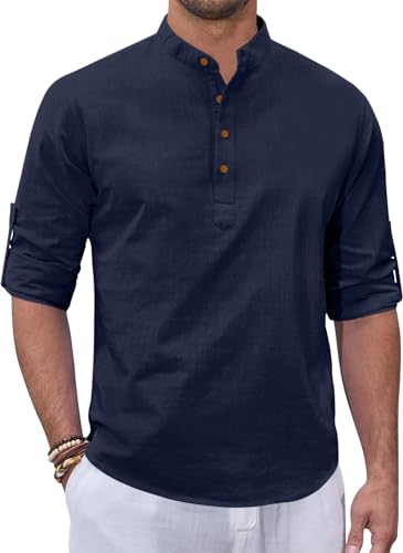 Image of Zombom Men's Kurta || Chinese Collar Long Sleeves || Straight Hip Length Kurtas || Short Kurta for Men || for Festival || Function || Occasion Wear Fancy Kurta for