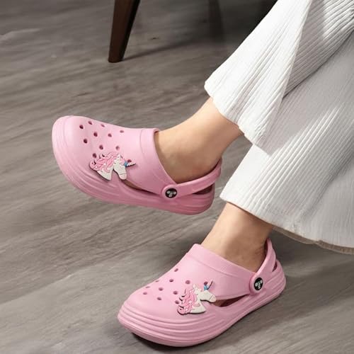 Image of toothless Kids Girls Clogs | Lightweight & Waterproof Slip-On Clogs with Backstrap | Anti-Skid Sole | Cute & Comfy Footwear for Indoor & Outdoor Play