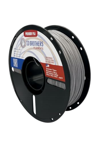 3D PLA High Speed Filament 3D Brothers, 1.75mm Diameter, 2.20 lbs, Clog-Free, Made in USA (Silver Metalic)
