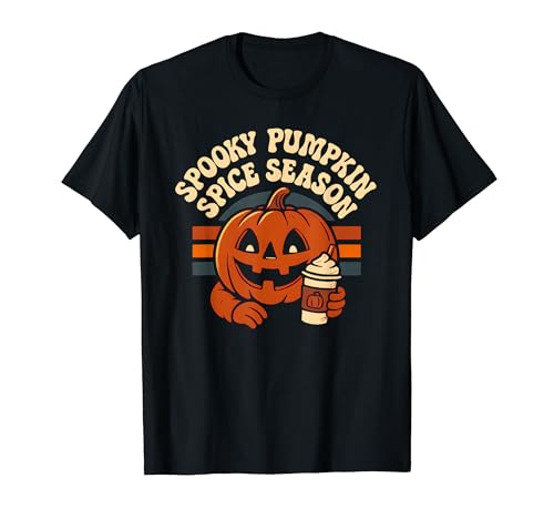 Spooky Pumpkin Spice Season Funny Halloween Coffee �O���t�B�b�N T�V���c