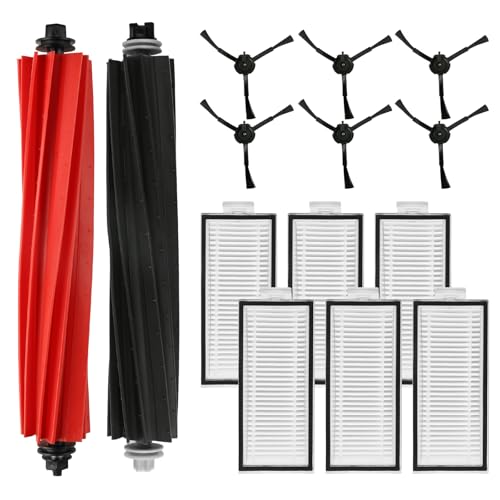 Q5 Max+ Accessories Replacement Parts Q8 Max+ Accessories Compatible with Roborock Q5 Max+ Q5 Pro+ Q8 Max+ Q5 DuoRoller+ Robot Vacuum Cleaners Dual Roller Brush 6 Side Brushes 6 Washable Filter