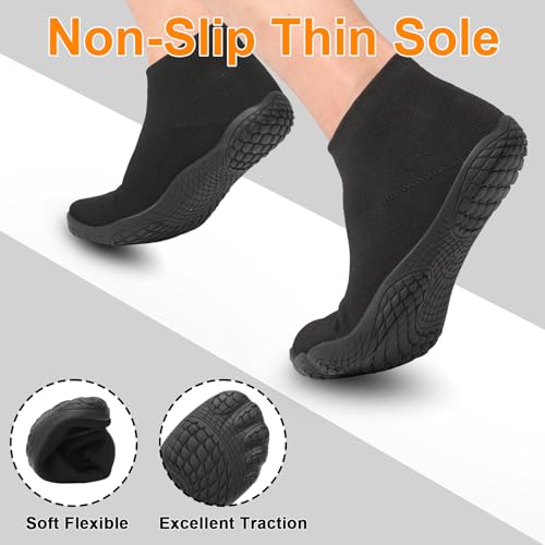 Image of Barefoot Socks Shoes for Women Men | Wide Toe Box, Zero Drop Feel, Slip-On Sock Fit, Durable Rubber Sole, Removable Insole, for Gym, Beach, Travel, Outdoors