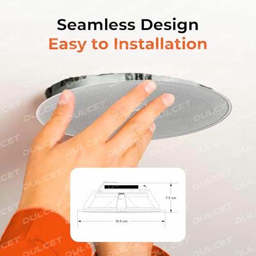 Image of DULCET DC-CS6F-PS Pro White 6.5 inch 20W 2 Way 8 Ohms Passive Ceiling Speaker that Connects to Active Bluetooth Ceiling Speaker (Active Bluetooth Speaker to be Purchased Separately)