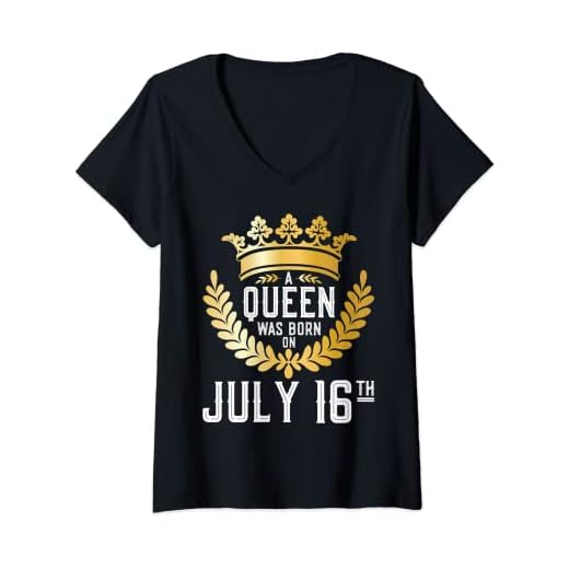Mujer Una reina nació en julio 16, Linda chica cumpleaños del 16 de julio Camiseta Cuello V