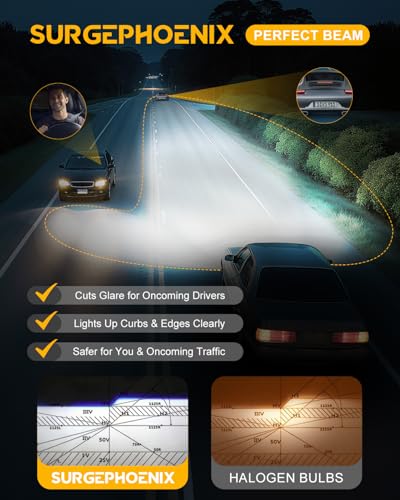 Image of H11 /H9 /H8 Fog Light Bulb, 60000LM Super Brighter, 1:1 Mini Size,6500K Cool White H11 Off Road Light or Fog Light Bulbs Pack of 2